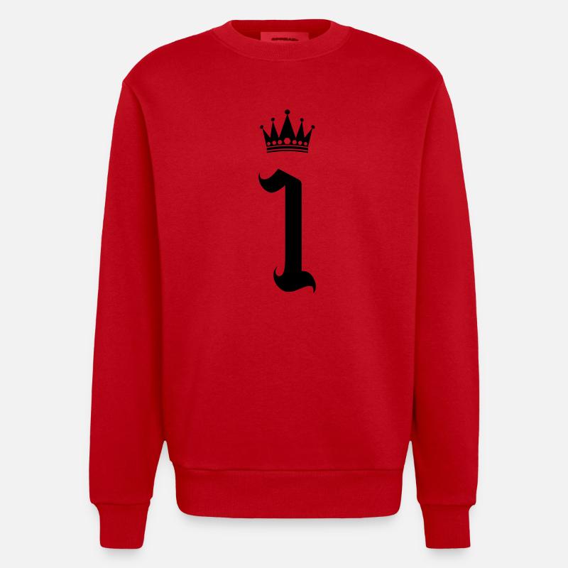 1 krone - Heavyweight Oversized Organic Crew Neck Made in EU - Rot