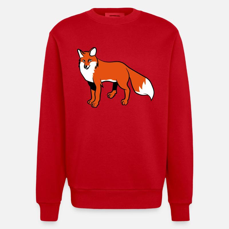 Fuchs - Heavyweight Oversized Organic Crew Neck Made in EU - Rot