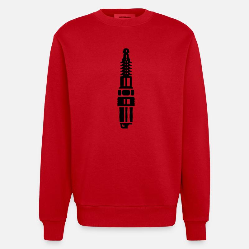 fiche de bougie / allumage (1c) - Sweat bio épais oversize fabriqué en UE - rouge