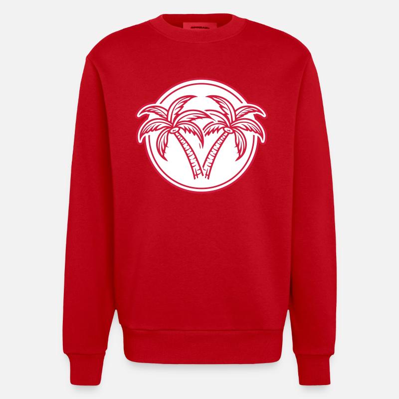Été à Palm Island - Sweat bio épais oversize fabriqué en UE - rouge