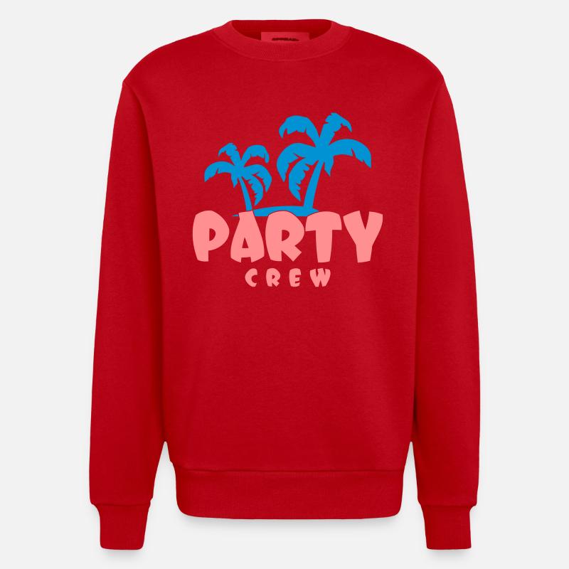 partycrew2clr - Sweat bio épais oversize fabriqué en UE - rouge