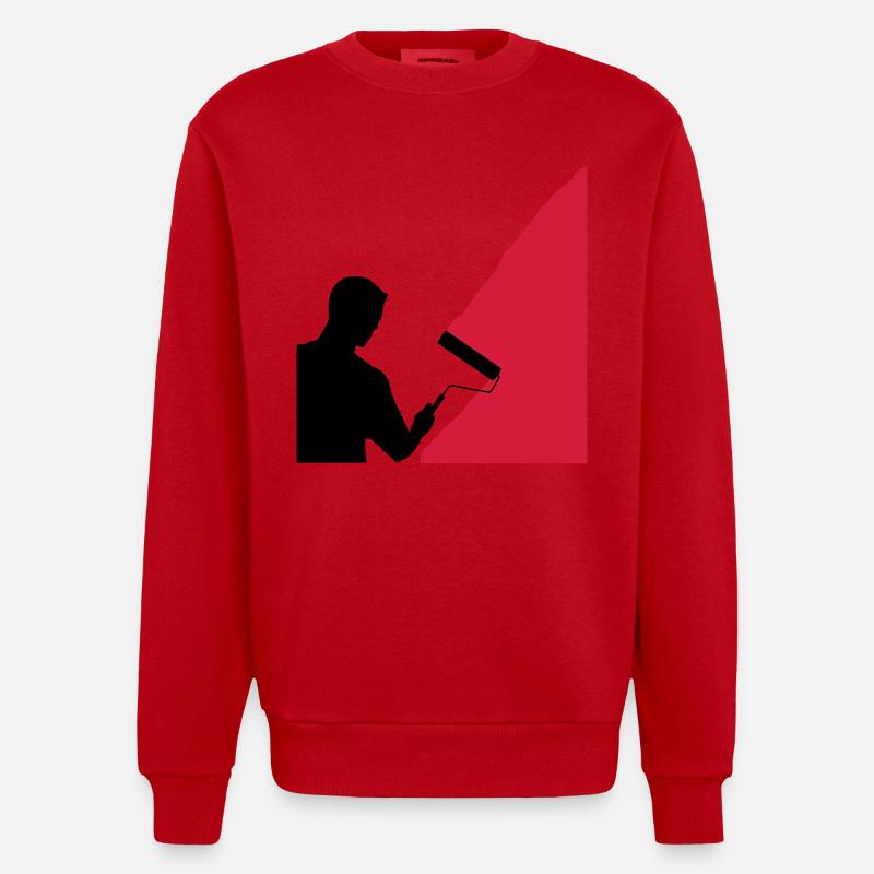 Painter and painter - vector - Heavyweight Oversized Organic Crew Neck Made in EU - red