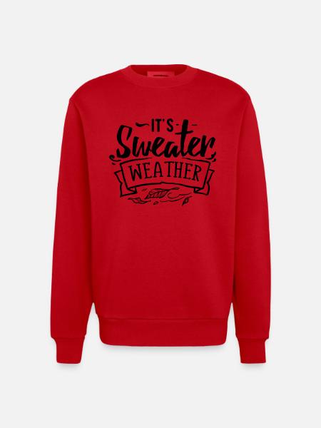 Es ist Pulloverwetter - Heavyweight Oversized Organic Crew Neck Made in EU - Rot