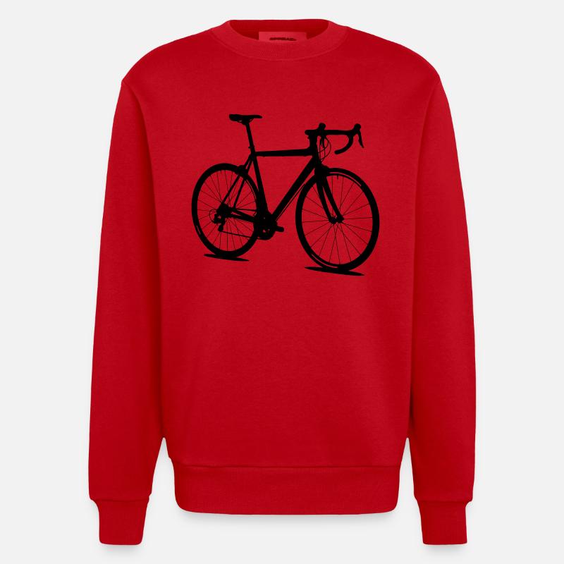 Silhouette de vélo de route - Sweat bio épais oversize fabriqué en UE - rouge