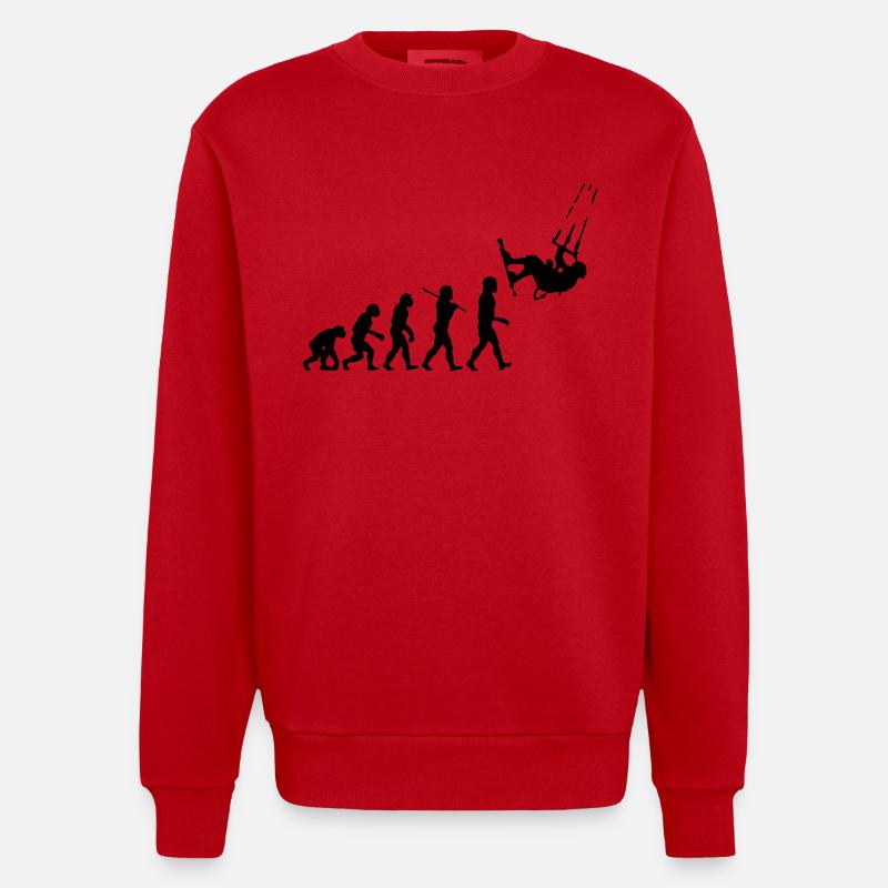 Kitesurf Evolution - Heavyweight Oversized Organic Crew Neck Made in EU - Rot