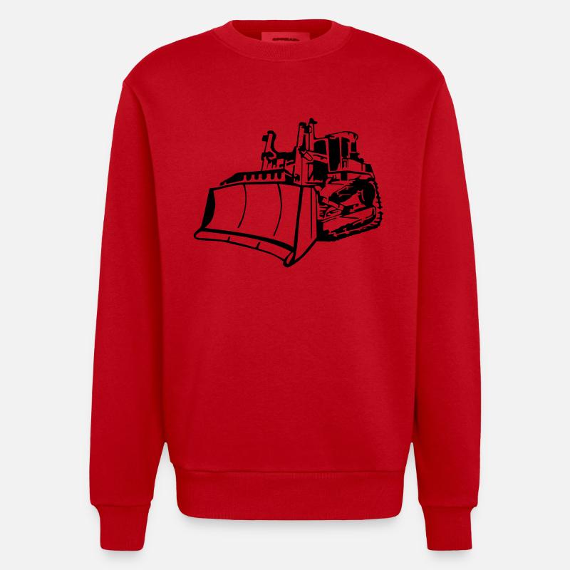 Planierraupe / Raupe / Bagger - Heavyweight Oversized Organic Crew Neck Made in EU - Rot