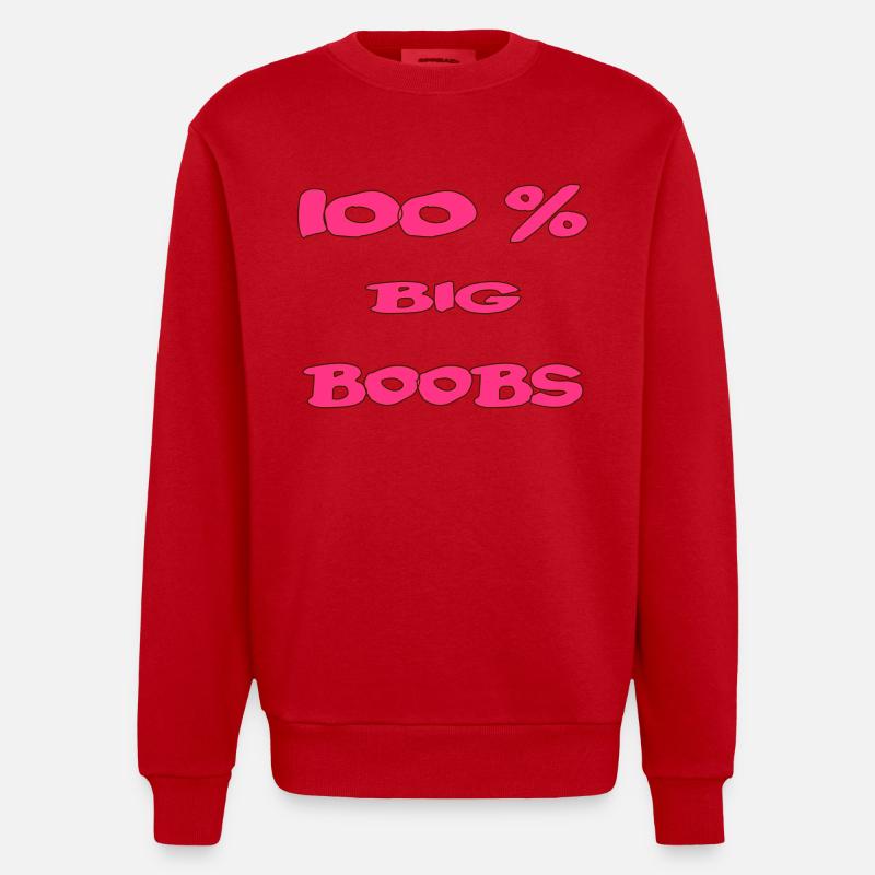 100 % big boobs - Sweat bio épais oversize fabriqué en UE - rouge