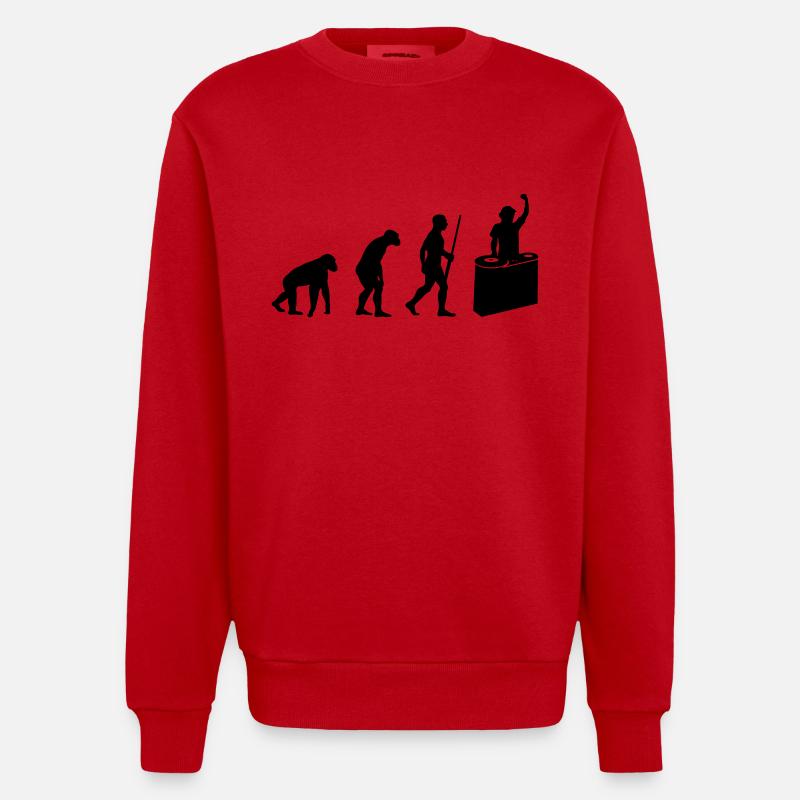 L'évolution DJ - Sweat bio épais oversize fabriqué en UE - rouge