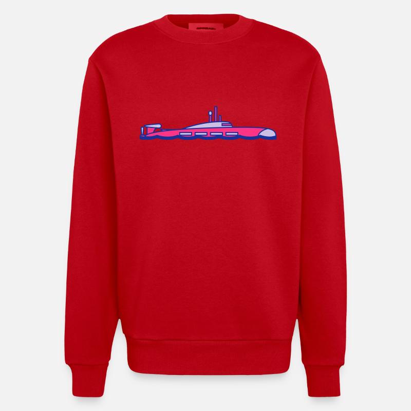 Plongée de surface sous-marine - Sweat bio épais oversize fabriqué en UE - rouge