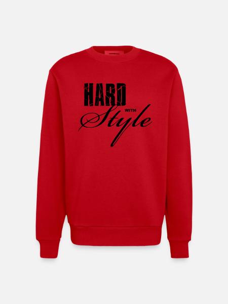 Hard with Style - Heavyweight Oversized Organic Crew Neck Made in EU - red