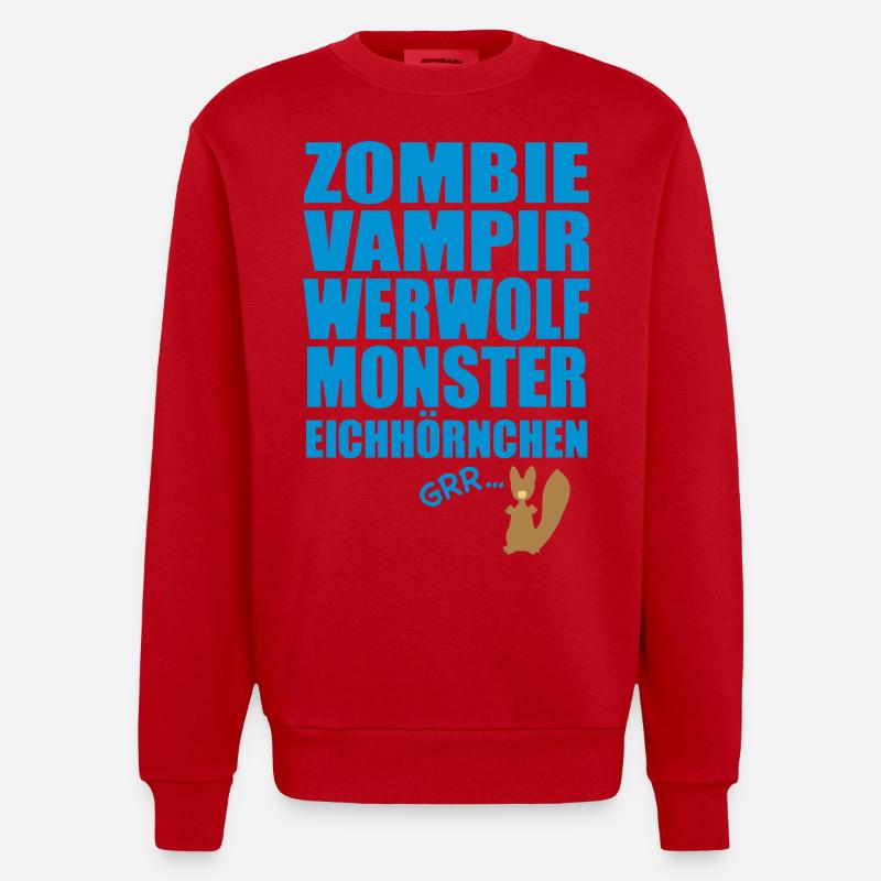 Monster Eichhörnchen - Heavyweight Oversized Organic Crew Neck Made in EU - Rot