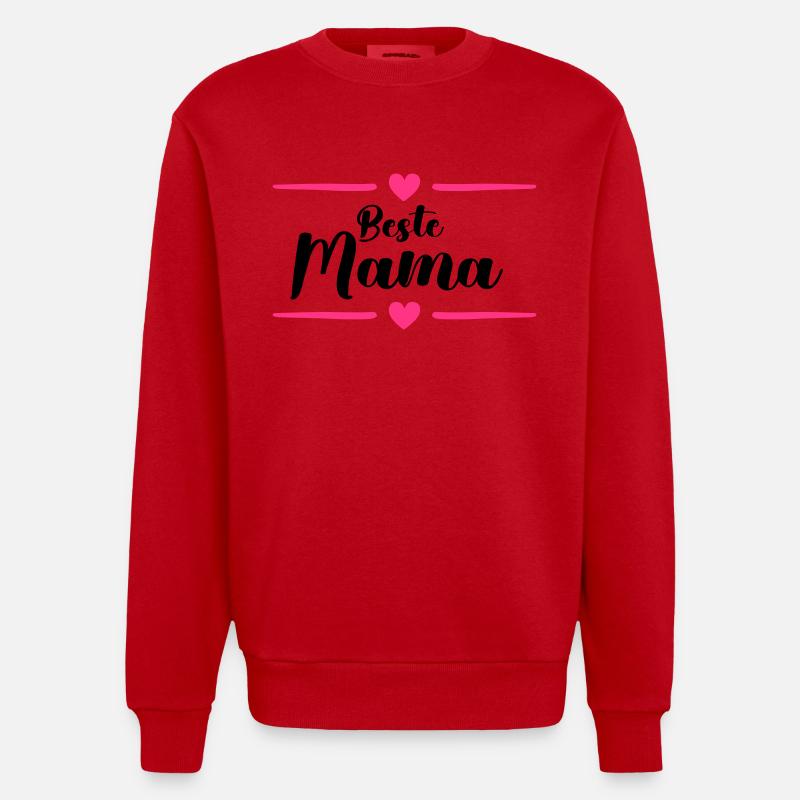 beste mama - Heavyweight Oversized Organic Crew Neck Made in EU - Rot