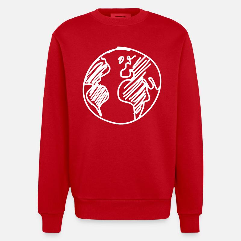 globe - Sweat bio épais oversize fabriqué en UE - rouge
