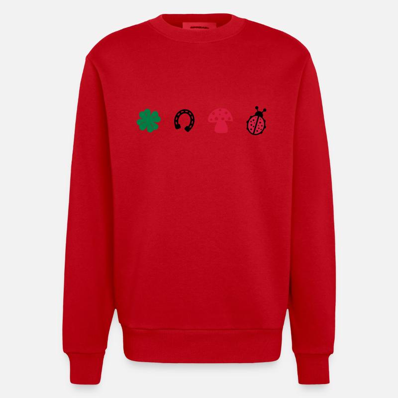 Glücksbringer - Heavyweight Oversized Organic Crew Neck Made in EU - Rot
