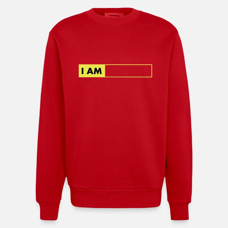 i_am__vec_2fr - Sweat bio épais oversize fabriqué en UE - rouge
