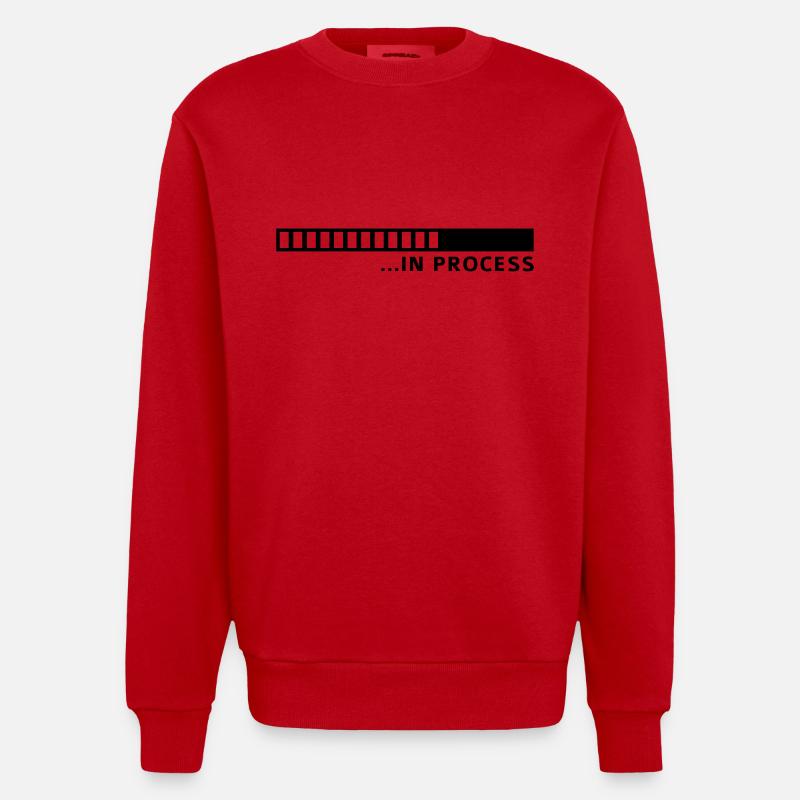in_process__f1 - Heavyweight Oversized Organic Crew Neck Made in EU - red