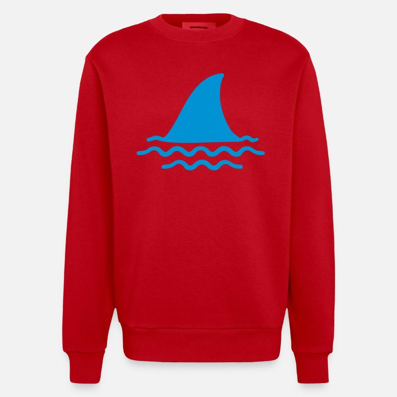 Requin - Sweat bio épais oversize fabriqué en UE - rouge