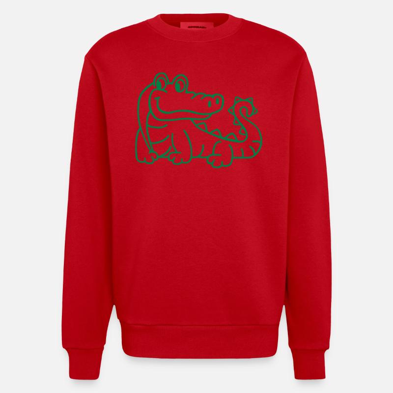 Crocodile - Sweat bio épais oversize fabriqué en UE - rouge