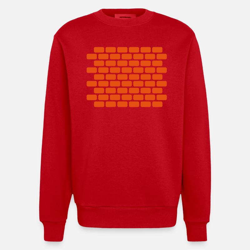 Mauer - Heavyweight Oversized Organic Crew Neck Made in EU - Rot
