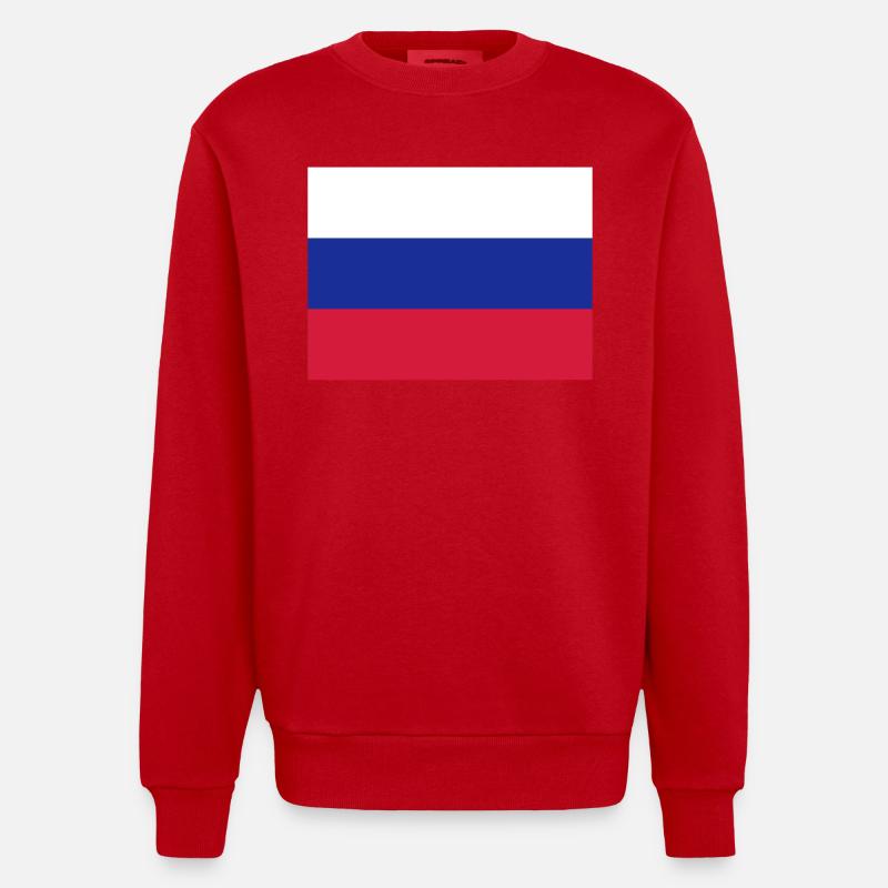 drapeau_russie - Sweat bio épais oversize fabriqué en UE - rouge