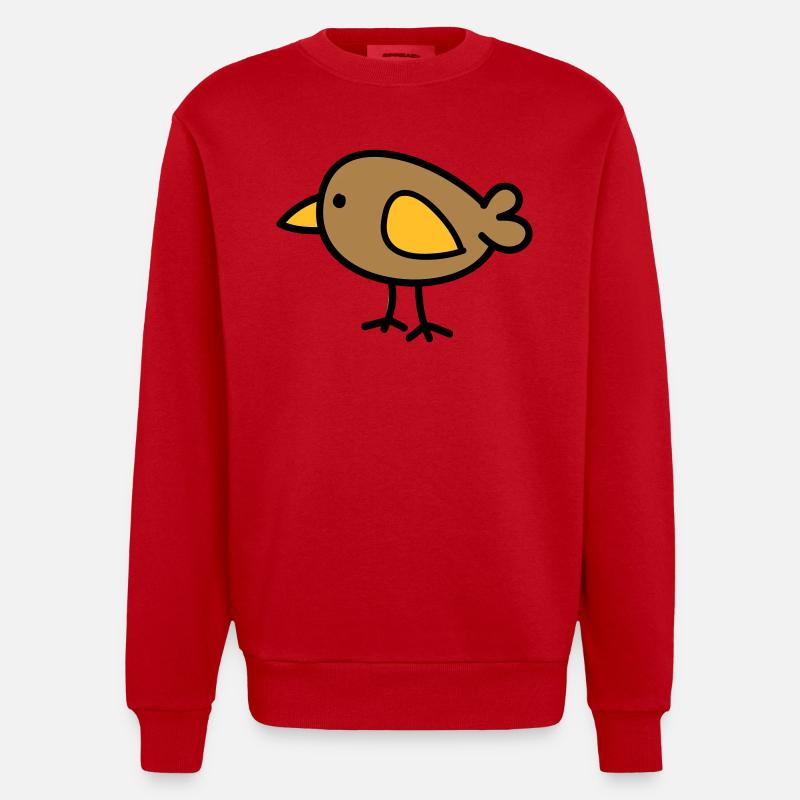 Vogel - Heavyweight Oversized Organic Crew Neck Made in EU - Rot