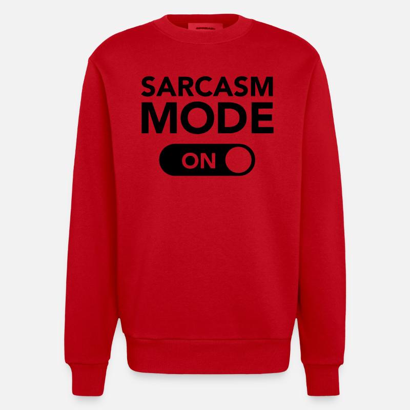 Sarcasm Mode (on) - Sweat bio épais oversize fabriqué en UE - rouge
