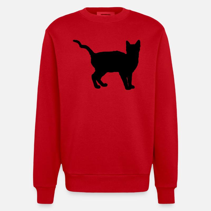katze - Heavyweight Oversized Organic Crew Neck Made in EU - Rot