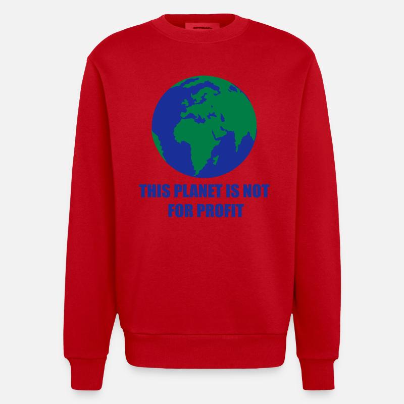 Planet Erde - Heavyweight Oversized Organic Crew Neck Made in EU - Rot