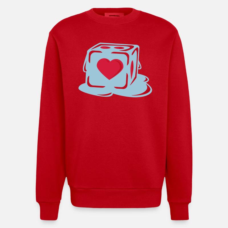 With Heart - Sweat bio épais oversize fabriqué en UE - rouge