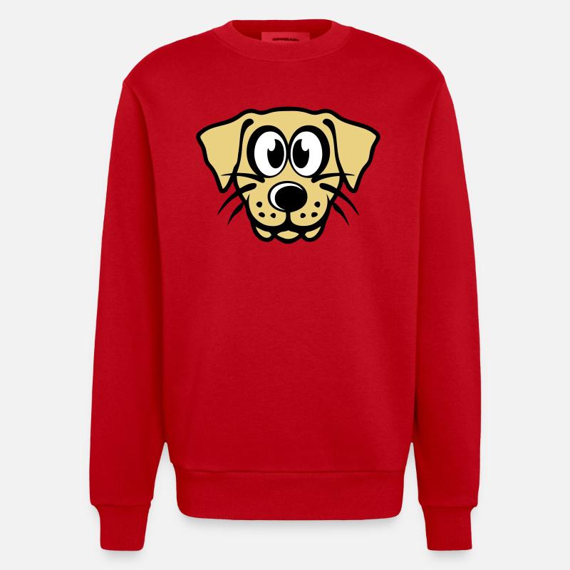 chien dessin animaux rigolo 2310 - Sweat bio épais oversize fabriqué en UE - rouge