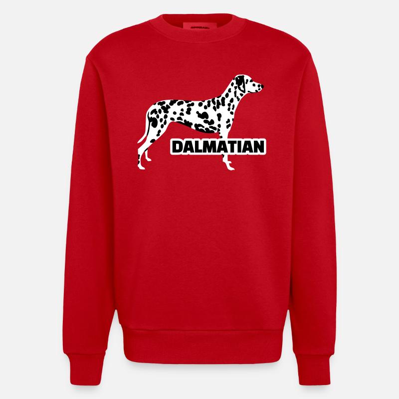 Dalmatian - Heavyweight Oversized Organic Crew Neck Made in EU - red