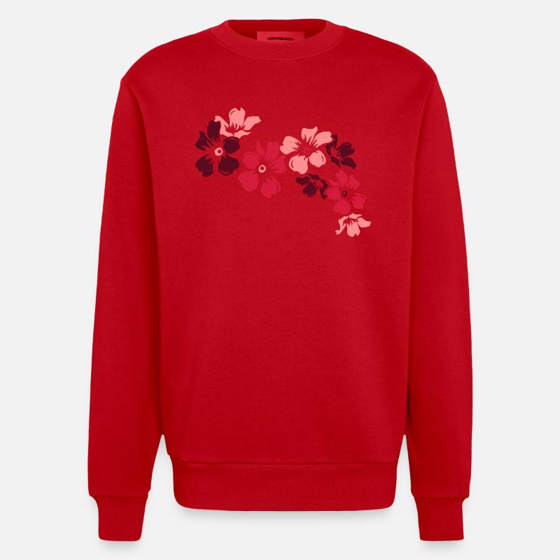 blumen - Heavyweight Oversized Organic Crew Neck Made in EU - Rot