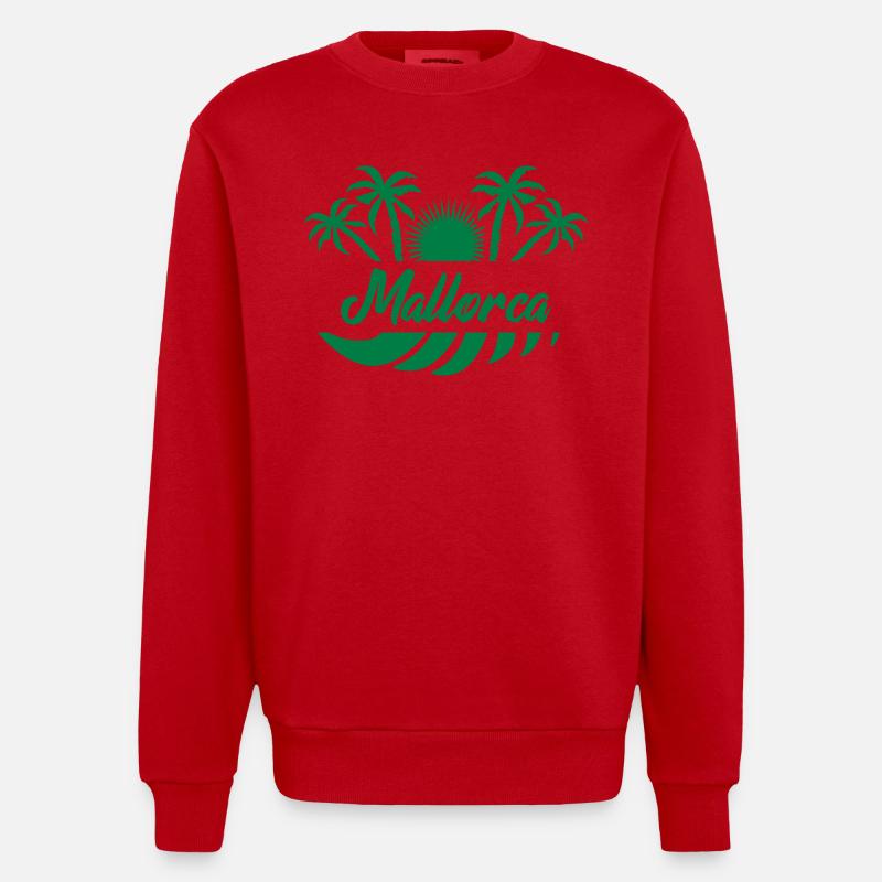 mallorca - Heavyweight Oversized Organic Crew Neck Made in EU - Rot