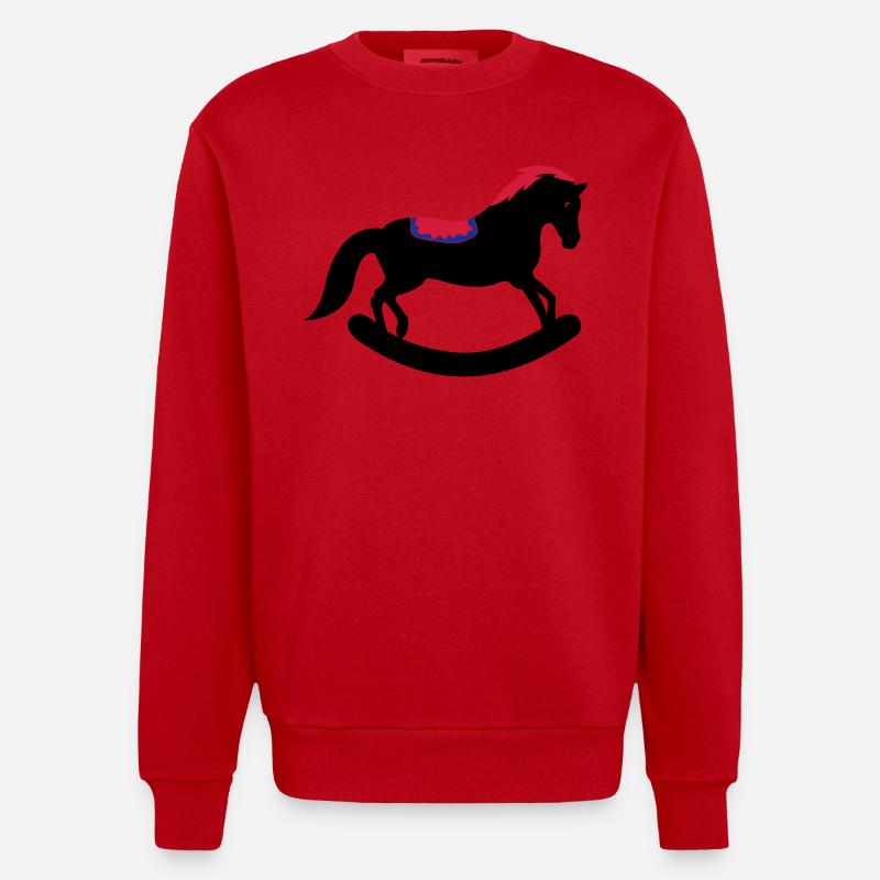 Cheval à bascule - Sweat bio épais oversize fabriqué en UE - rouge