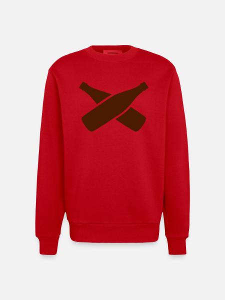 bottles - Heavyweight Oversized Organic Crew Neck Made in EU - red