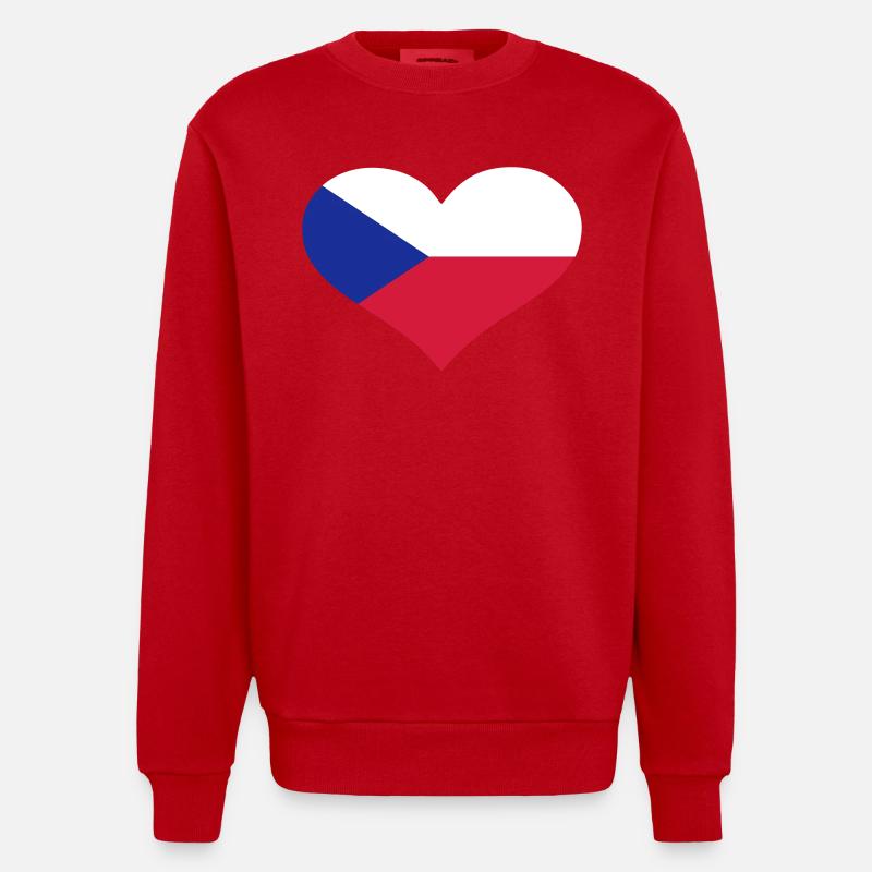 Tschechien - Heavyweight Oversized Organic Crew Neck Made in EU - Rot