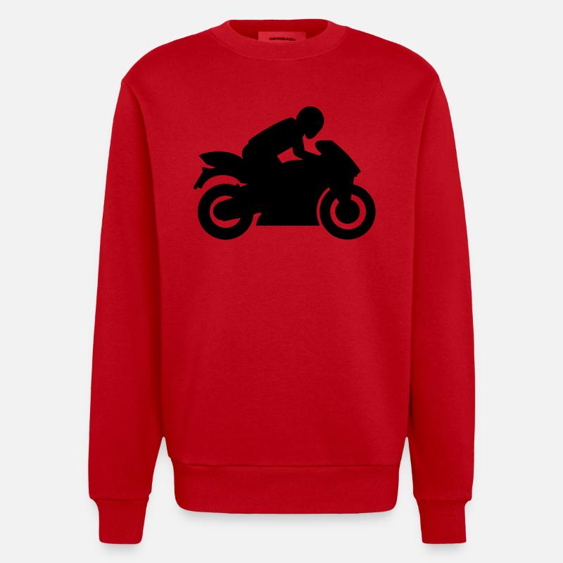 Motorrad - Heavyweight Oversized Organic Crew Neck Made in EU - Rot