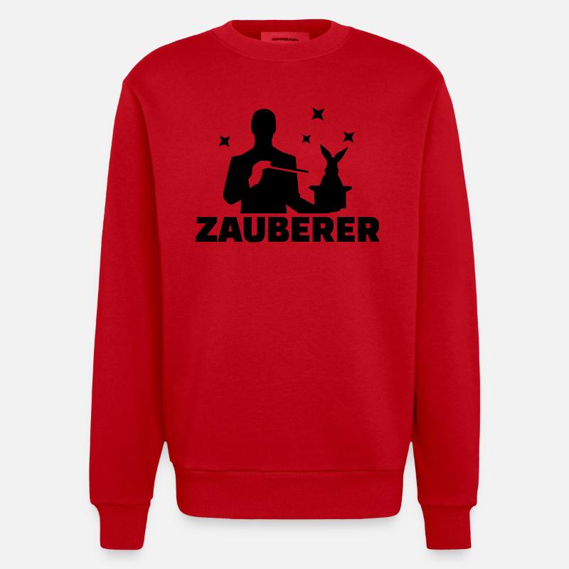 Zauberer - Heavyweight Oversized Organic Crew Neck Made in EU - Rot