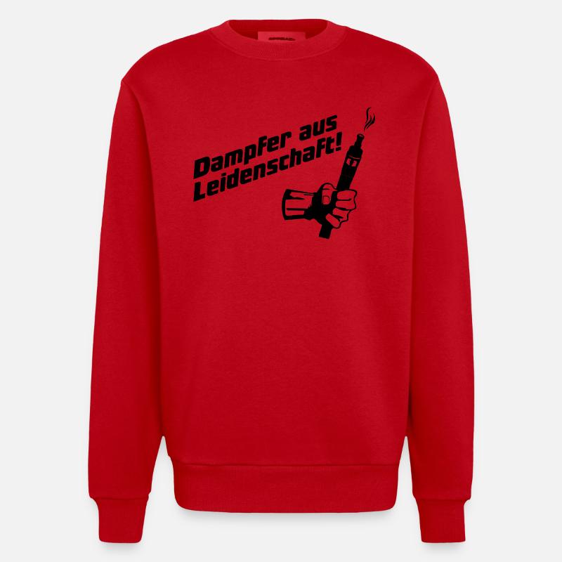 Leidenschaft - Heavyweight Oversized Organic Crew Neck Made in EU - Rot