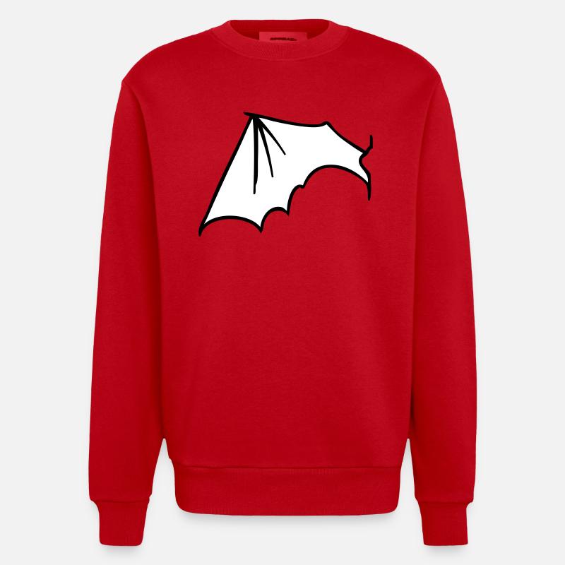 batwing_left - Sweat bio épais oversize fabriqué en UE - rouge