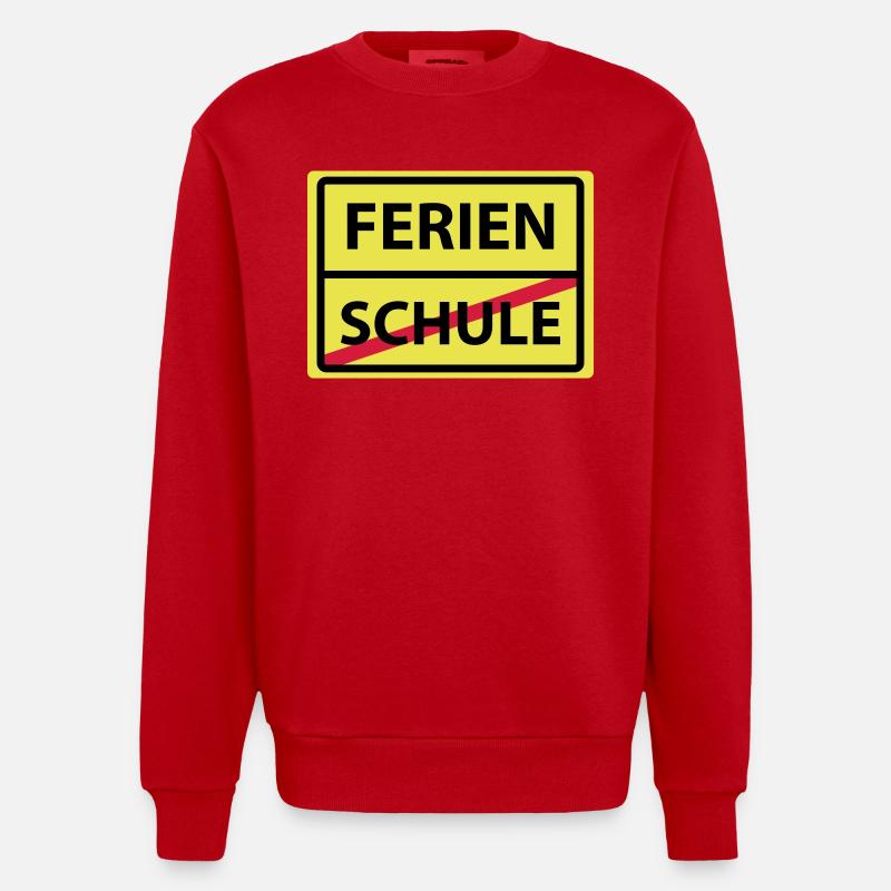 school holidays - Heavyweight Oversized Organic Crew Neck Made in EU - red