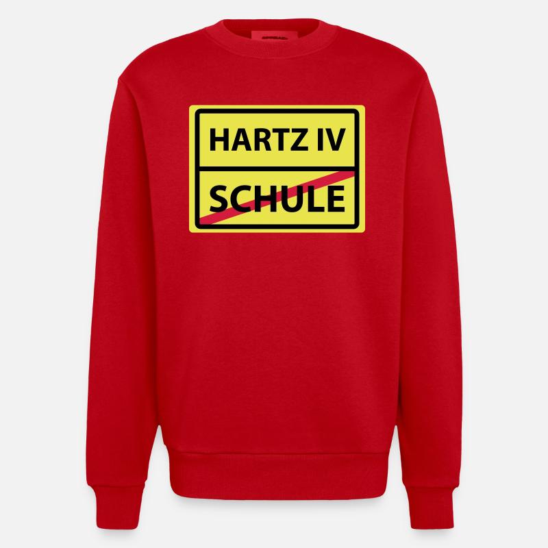 Hartz scolaire 4 - Sweat bio épais oversize fabriqué en UE - rouge
