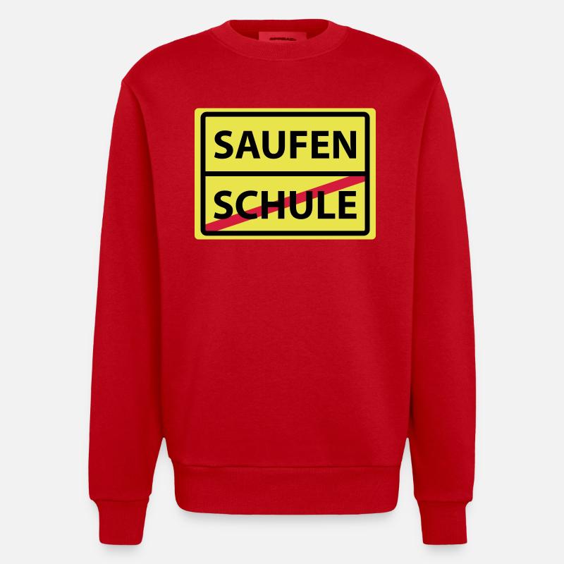 l'école de l'alcool - Sweat bio épais oversize fabriqué en UE - rouge