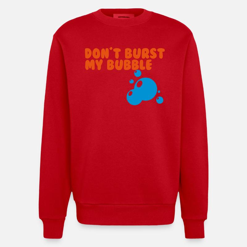 don't burst my bubble - Sweat bio épais oversize fabriqué en UE - rouge