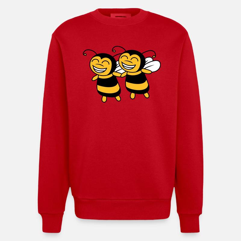 amis de 2 petites abeilles - Sweat bio épais oversize fabriqué en UE - rouge