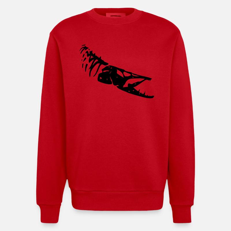 pike_bone1 - Heavyweight Oversized Organic Crew Neck Made in EU - Rot