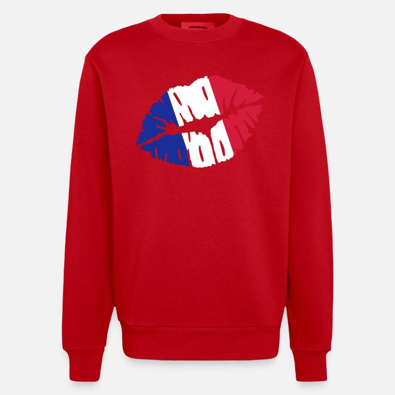Frankreich - Heavyweight Oversized Organic Crew Neck Made in EU - Rot