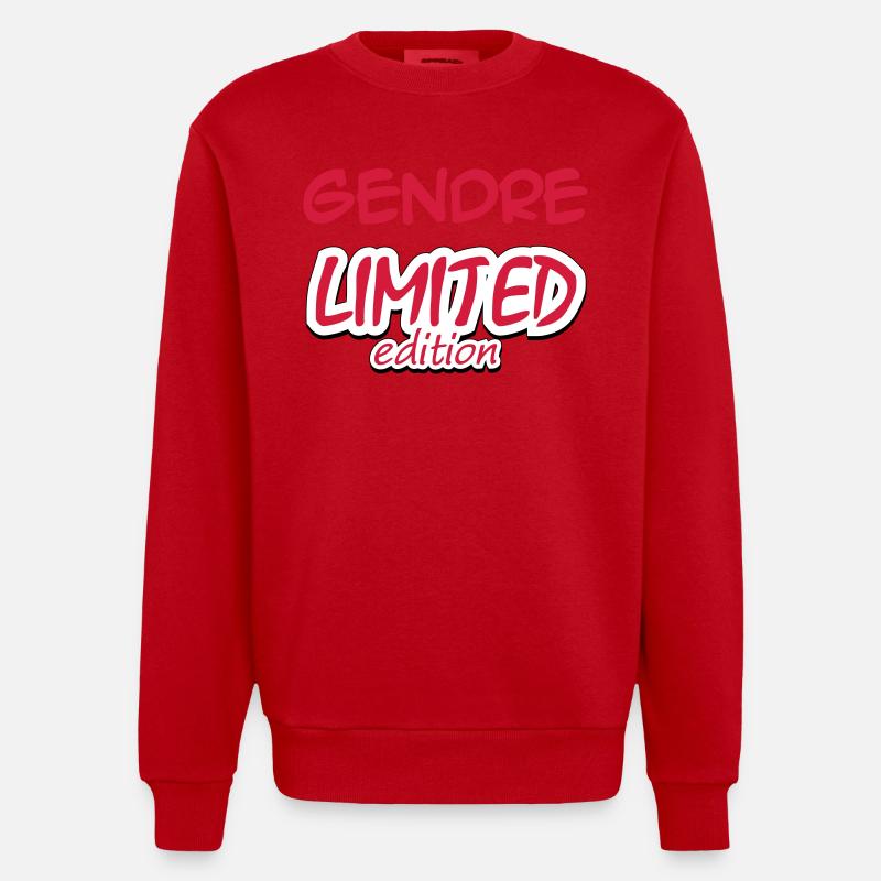 GENDRE LIMITED EDITION - Heavyweight Oversized Organic Crew Neck Made in EU - red