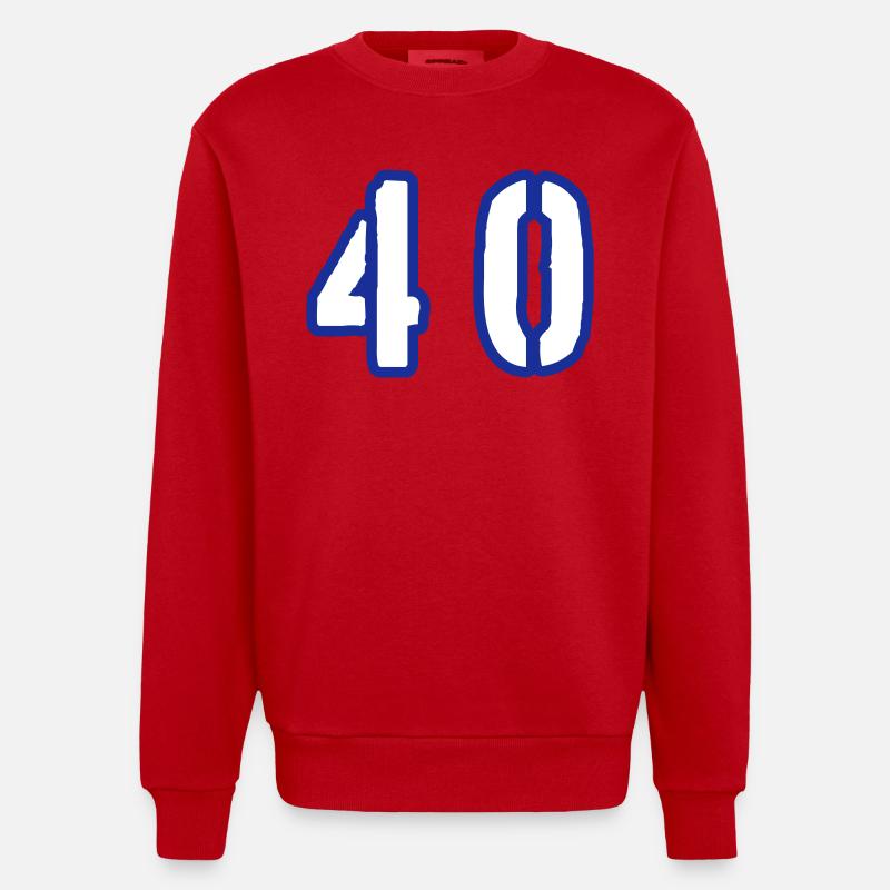 40 Symbole numérique - Sweat bio épais oversize fabriqué en UE - rouge