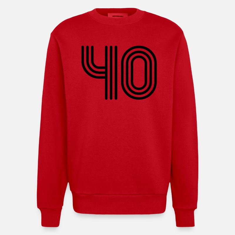 40 vierzig fourty - Heavyweight Oversized Organic Crew Neck Made in EU - Rot